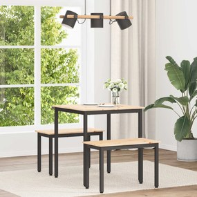 vidaXL Τραπεζαρία Φυσικό 70 x 70 x 75 cm Στερεά ξυλεία πεύκου