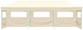 vidaXL Τέντα Εκδηλώσεων με 5 Τοιχώματα Πτυσσόμενη Pop-Up Κρεμ 3 x 9 μ.