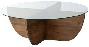 Τραπέζι Σαλονιού Lily 552NOS1475 90x90x30cm Walnut