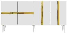 Μπουφές Vania 475OLV2773 150x40x79cm White-Gold Particle Board, Melamine