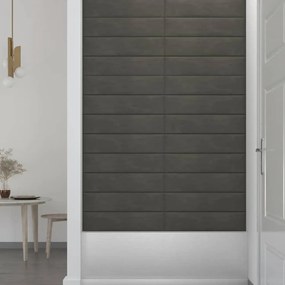 vidaXL Πάνελ Τοίχου 12 τεμ. Σκούρο Γκρι 60x15 εκ. 1,08 μ² Βελούδο