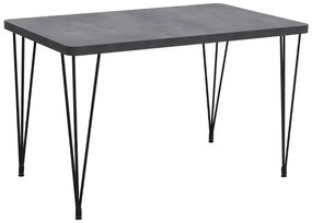 Σετ τραπεζαρία 5τμχ Roger - Kevin Megapap Mdf - ύφασμα χρώμα σκούρο γκρι σκυροδέματος - γκρι 120x70x75εκ.