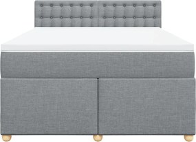 vidaXL Κρεβάτι Boxspring με Στρώμα Αν. Πράσινο 160x200εκ Υφασμάτινο