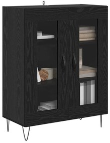 vidaXL Πλαϊνό γραφείο Μαύρη Οξυά 69,5 x 34 x 90 εκ. Επεξεργασμένο ξύλο