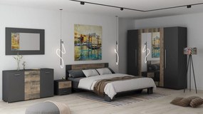 Υπέρδιπλο Κρεβάτι DAVINA frigate/ανθρακί 206x164x87