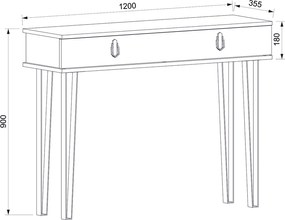Κονσόλα Helsinki Megapap χρώμα καρυδί 120x35,5x90εκ.