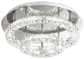 Φωτιστικό Οροφής - Πλαφονιέρα 39003 Toneria Led Ø550 Κρύσταλλο Chrome Eglo Metal, Glass