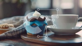 Intra Συλλεκτικό Ξύλινο Παζλ Plywood  4mm - Cupcakes και καφές στο τραπέζι Σε Ξύλινο Κουτί - Διαστάσεις: 10x10 cm – 25 κομμάτια