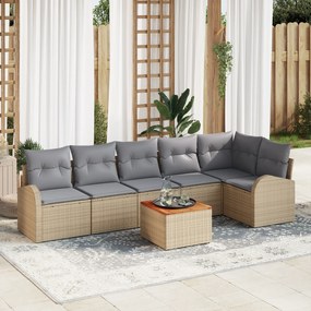 vidaXL Σετ Καναπέ Κήπου 7 pcs Beige, ανοιχτό γκρι Μεγάλο