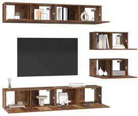 vidaXL Σετ επίπλου τηλεόρασης 6 pcs Παλαιό ξύλο Μέγεθος: Μεσαίο