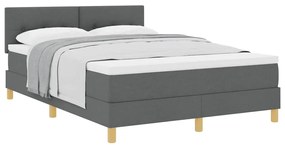 vidaXL Κρεβάτι box spring με στρώμα Σκούρο γκρι 160 x 200 cm ύφασμα