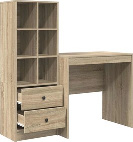 vidaXL Γραφείο με συρτάρι με ράφι με αποθήκευση 2 pcs Δρύς Sonoma