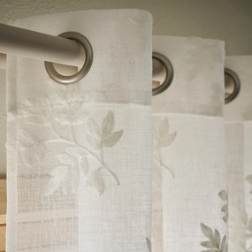 Κουρτίνα με τρουκς 140x280cm GOFIS HOME  Leaf Offwhite AW24 532/05