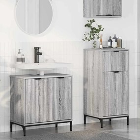 vidaXL Σετ Επίπλων Μπάνιου με ράφι 2 pcs Γκρι sonoma 39.5 x 36 x 88 εκ