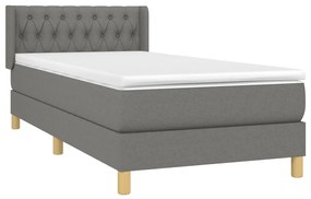 ΚΡΕΒΑΤΙ BOXSPRING ΜΕ ΣΤΡΩΜΑ ΣΚΟΥΡΟ ΓΚΡΙ 100X200 ΕΚ. ΥΦΑΣΜΑΤΙΝΟ 3130490