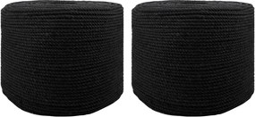 vidaXL Cotton Twine 2 τμχ. 2 mm 100 m Μαύρο 100% Βαμβάκι