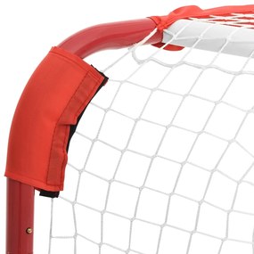 vidaXL Τέρμα Χόκεϊ Κόκκινο και Λευκό 137 x 66 x 112 εκ. από Πολυεστέρα