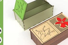 Σετ των 3 Intra απο ξύλο plywood 3mm-4mm πάχος Χριστουγεννιάτικο κουτί δώρου με διαχωριστικά, λέιζερ Δίασταση 3x3 cm INTRAFABR-82253517