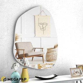 Καθρέπτης τοίχου Denza Megapap χρώμα λευκό 50x70x2,2εκ.