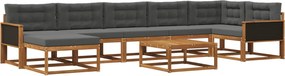 vidaXL Σειρά Καναπέ Εξωτερικού 8 τμχ. Φυσικό και Ανθρακί