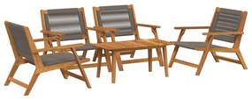 vidaXL Κήπου Καρέκλες με Τραπέζι 5 pcs Γκρι 90 x 45 x 40 cm