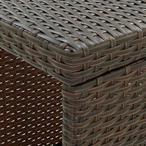 vidaXL Τραπέζι Μπαρ με Ράφια Καφέ 120x60x110 εκ. από Συνθετικό Ρατάν
