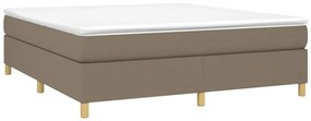vidaXL Κρεβάτι Boxspring με Στρώμα Taupe 160x200 εκ. Υφασμάτινο