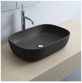 Scarabeo Glam 1804-401 Black Matt Πορσελάνινος Νιπτήρας Μπάνιου Επιτραπέζιος 56x39 cm