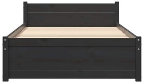 vidaXL Πλαίσιο Κρεβατιού Μαύρο 90 x 200 εκ. από Μασίφ Ξύλο