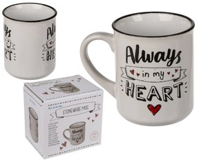 Κούπα ‘Always In My Heart’ Λευκό/Μαύρο Κεραμικό 250ml