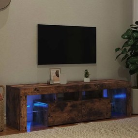 vidaXL Έπιπλο Τηλεόρασης με LED Καπνιστή Δρυς 140 x 36,5 x 40 εκ.