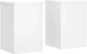vidaXL Βάσεις Φυτών 2 τεμ. Λευκές 25x25x35 εκ. από Επεξεργασμένο Ξύλο