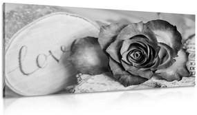 Εικόνα τριαντάφυλλο σε μαύρο και άσπρο Love - 100x50