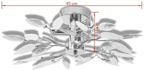 Φωτιστικό Οροφής με Βραχίονες σε Σχήμα Φύλλου