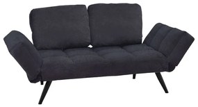Καναπές - κρεβάτι 3θέσιος Jackie pakoworld ύφασμα ανθρακί-μέταλλο μαύρο 190x78x75εκ