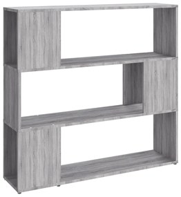 vidaXL Βιβλιοθήκη/Διαχωριστικό Χώρου Γκρι Sonoma 100 x 24 x 94 εκ.