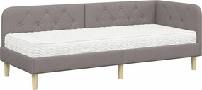 vidaXL Κρεβάτι Γωνίας Taupe 80 x 200 cm ύφασμα