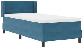 vidaXL Κρεβάτι με Στρώμα Dark Blue 80x200 εκ Βελούδο