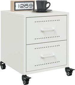 vidaXL Κομοδίνο Λευκό 36x39x43,5 εκ. από Χάλυβα