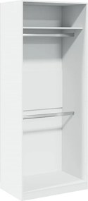 vidaXL Ντουλάπα Λευκή 80 x 50 x 200 εκ. από Επεξεργασμένο Ξύλο