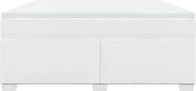 vidaXL Κρεβάτι Boxspring με Στρώμα Λευκό 180x200 εκ. Συνθετικό Δέρμα