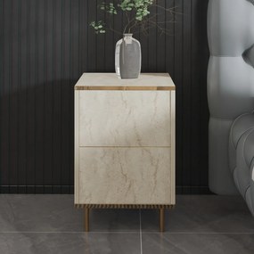 Κομοδίνο Τραβερτίνη / Χρυσό EOFRAL 40x35x60
