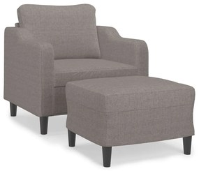vidaXL Πολυθρόνα Taupe 60 εκ. από Υφασμάτινη με Υποπόδιο