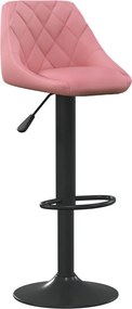 vidaXL Σκαμπό Μπαρ 2 τεμ. Ροζ Βελούδινα