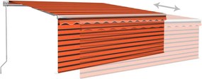 vidaXL Χειροκίνητη τέντα με ηλιακό LED 4,5 x 3 m