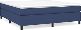 vidaXL Κρεβάτι Boxspring με Στρώμα Μπλε 180x200 εκ. Υφασμάτινο