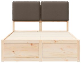 vidaXL Σκελετός Κρεβατιού με Επενδεδυμένο Κεφαλάρι Taupe 120 x 200 cm