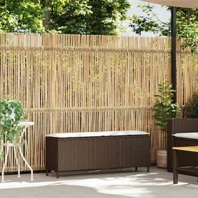 Πάγκος κήπου με μαξιλάρι γκρι 110x30x40,5 cm Poly Rattan - Γκρι