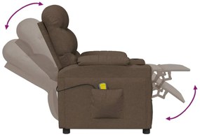 vidaXL Πολυθρόνα Μασάζ Καφέ Υφασμάτινη