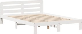 vidaXL Σκελετός Κρεβ. Χωρίς Στρώμα Λευκό 140x200 εκ Μασίφ Πεύκο